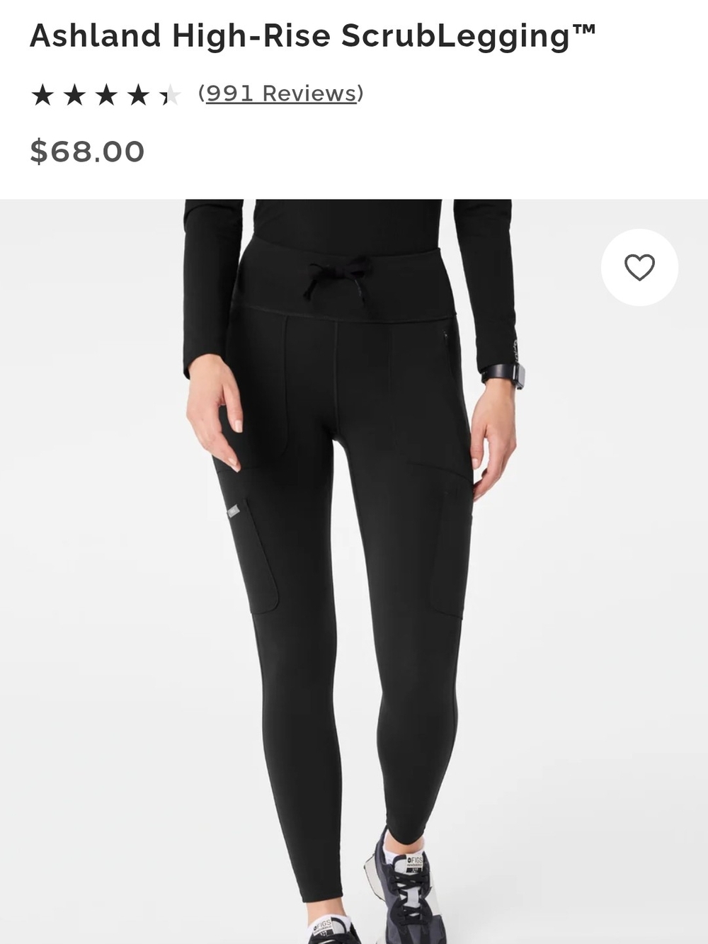 FIGS, Ashland High-Rise ScrubLegging™ – Black
